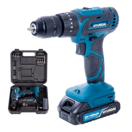 Hyundai HYD-20VFBL 20V akkus fúró ütvefúró-csavarozó fém tokmány Brushless motor 1db akku + töltő