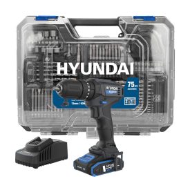   Hyundai PRO HD20S-50TT akkus fúró ütvefúró-csavarozó 75 db kiegészítő + 1 db akku + töltő