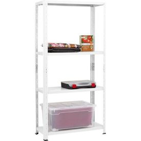   Fémpolcállvány fehér 4 polcos 150 cm x 75 cm x 30 CM 50Kg