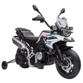   BMW F850 GS elektromos motor, 12V akku, EVA soft kerekek, 2 x 35W motor, LED lámpák, Segéd kerekek, fehér