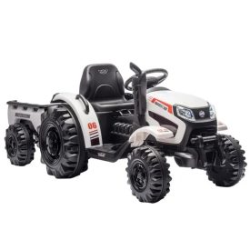   Hecht 50435 akkumulátoros gyerektraktor utánfutóval, fehér