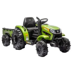   Hecht 50435 akkumulátoros gyerektraktor utánfutóval, zöld