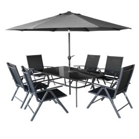   Hecht Shadow Set fémvázas kerti bútor garnitúra napernyővel