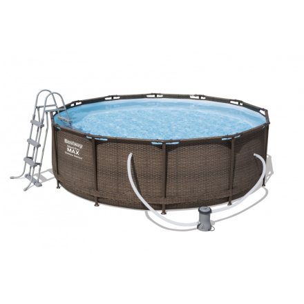 Bestway MYKONOS LUX rattan hatású fémvázas medence szett 366 x 100 cm