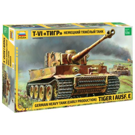 Zvezda 3646 Tiger I Ausf. E Német nehéz harckocsi 1:72 makett