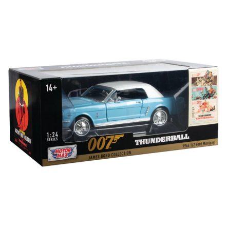 Motormax 1964 1/2 Ford Mustang autómodell 1:24, James Bond kollekció Thunderball kiadás